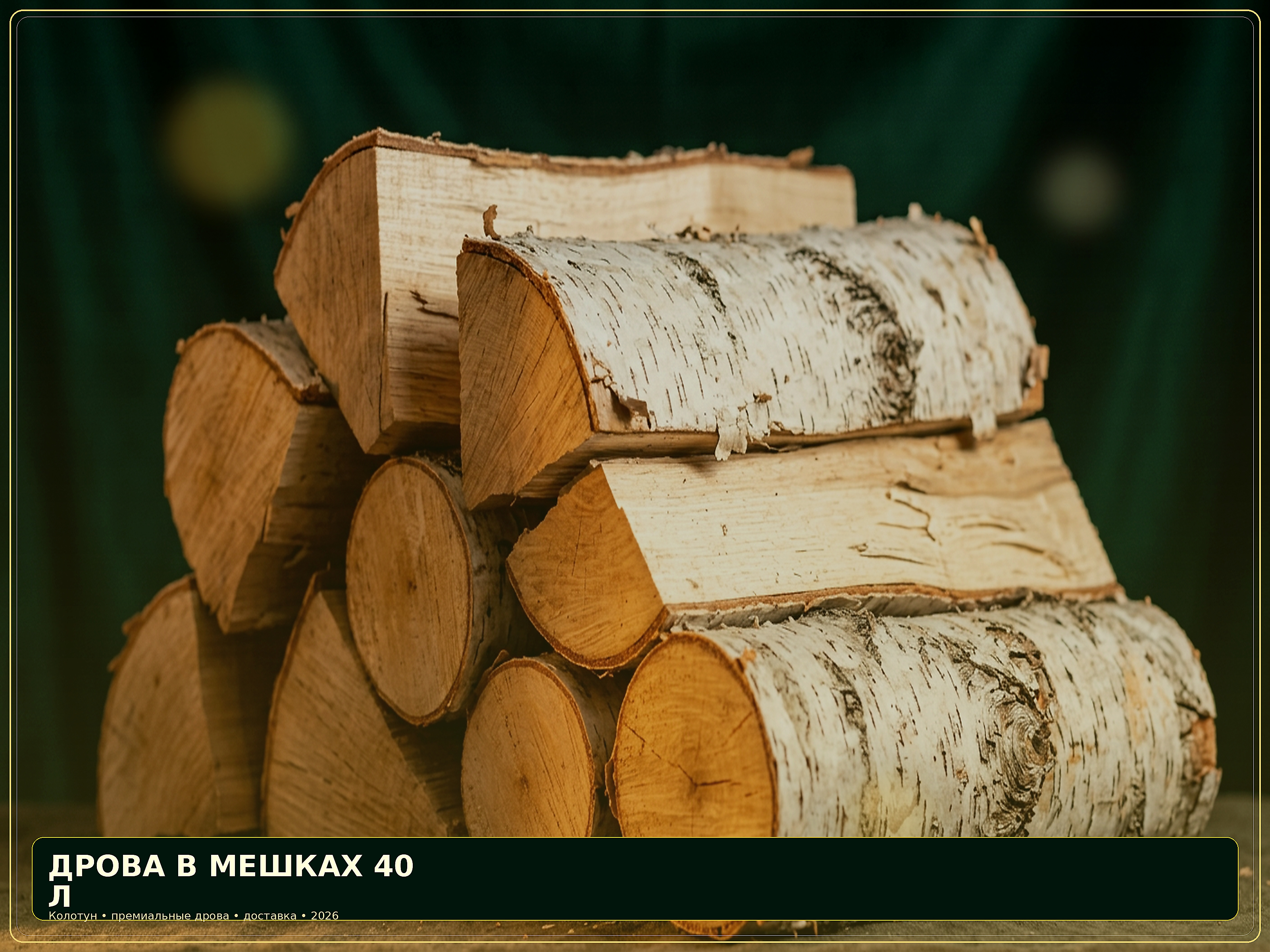 Дрова в мешках 40 л